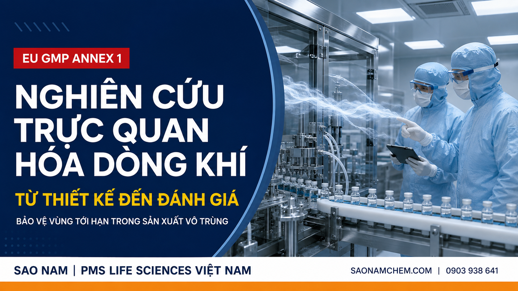 Nghiên cứu trực quan hóa dòng khí - Tác động của phụ lục 1 đến Đảm bảo tính vô trùng